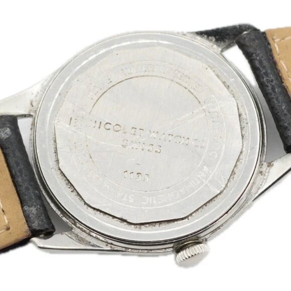 Vintage 33mm Nicolet Ultra-Thin Men\'s Mechanical Wristwatch 72 Swiss Steel main image 4